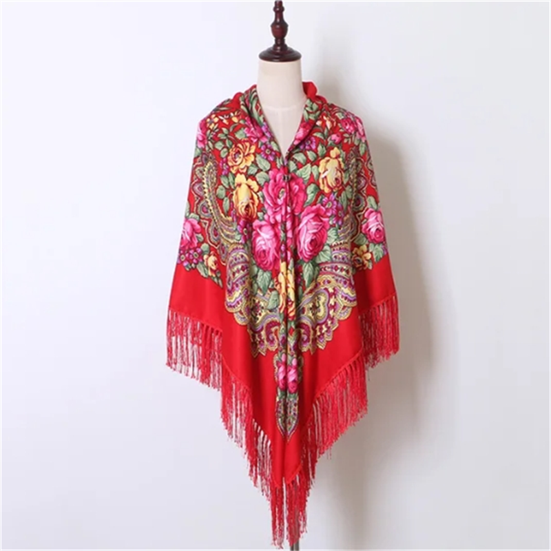 Bandana Cotton - Écharpe carrée nationale russe pour femme,