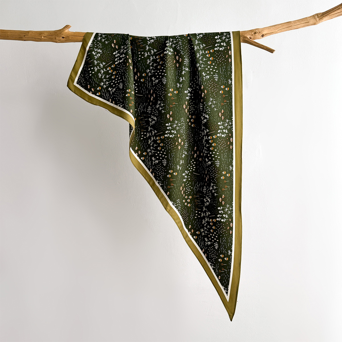 Face Scarf Mask - Foulard carré imprimé floral pour femme,