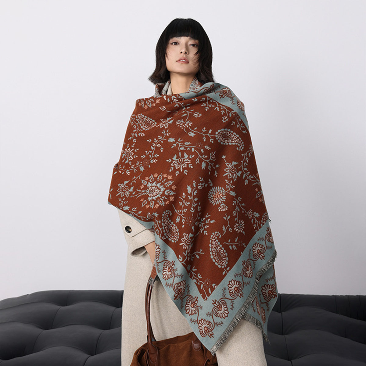 Woven Scarf Blanket - Luxe hiver Imitation cachemire noix de