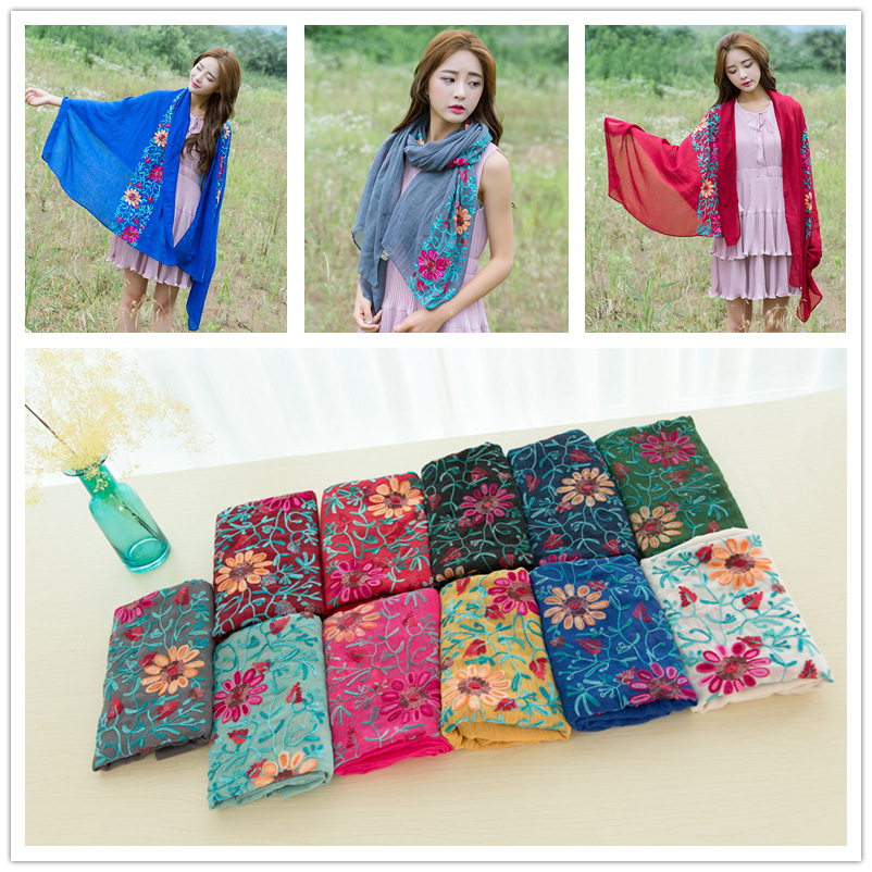 Châle en Viscose à fleurs brod - Bandana Cotton avis et prix