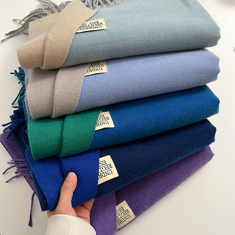 Mode solide cachemire chaud éc - Woven Scarf Blanket avis et prix