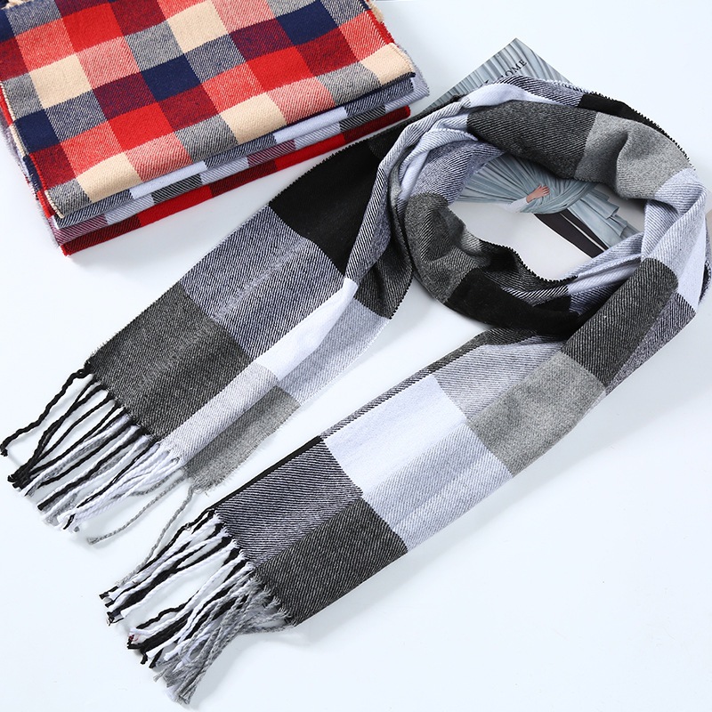 Hiver hommes écharpe Plaid ray - Muffler Men Wool avis et prix