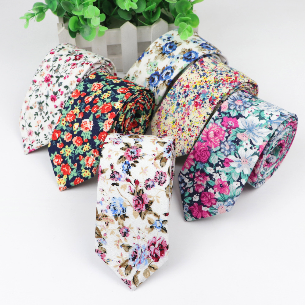 Cravate à fleurs en coton pour - Skinny Tie Men avis et prix